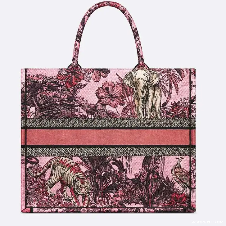 Cheap De Dior Canvas Motif Book Jouy Toile Tote Voyage Pink 0408 Luxury